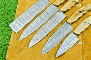 ชุดมีดทำครัวเหล็กดามัสกัส67ชั้นชุดมีดเชฟทั่วไปทำด้วยมือ5ชิ้น - Product Image 2