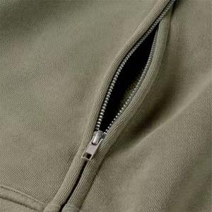 Sweat à capuche zippé décontracté pour hommes et femmes avec tissu respirant coupe surdimensionnée impression bouffante décoloration au soleil broderie en détresse lavage à l'acide - Product Image 6