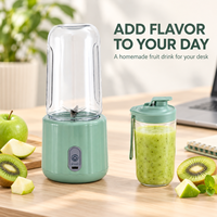 Blender Elektrik Mini 420 Mililiter, Mixer Buah Isi Ulang dengan Fungsi Pembersihan Otomatis untuk Rumah dan Perjalanan