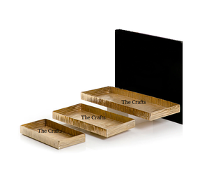 Lot de 3 plateaux de service de différentes tailles en aluminium couleur argent snacks plateau de service à des prix raisonnables - Product Image 2