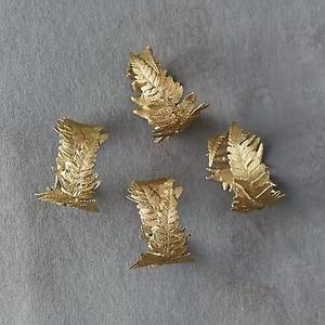 Gold Plated Leaf <b>Fold</b> Design Napkin Ring Wedding Restaurant - Product Image 1