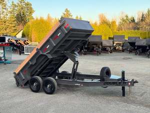 Used Hydraulic Dump Trailer Custom Construction Waste Collection Full 14FT Tandem Axle Steel Utility Heavy Duty High Capacity - Product Image 5