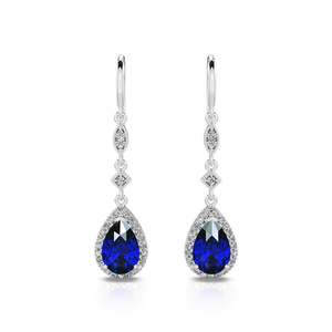 Boucles d'oreilles pendantes en argent sterling de forme poire Jeulia - Product Image 1