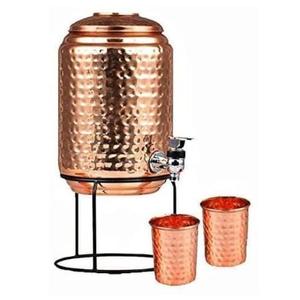 Meilleur distributeur d'eau supérieur en cuivre avec verre et ensemble de support distributeur de cuivre pour l'eau fabriquée en Inde - Product Image 2
