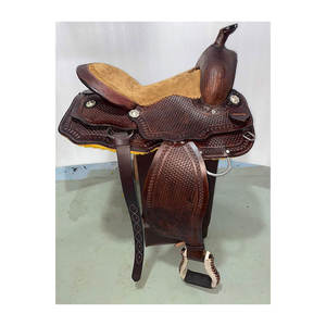 Selle de trail western en cuir de cheval de type anglais de haute qualité avec accessoires portables pour l'équitation - Product Image 3