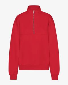 Mesdames CVC Sweatshirt polaire à manches longues et fermeture éclair Logo personnalisé Rouge écarlate Automne Meilleure qualité Export Bangladesh - Product Image 1