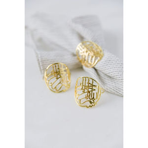 Servilleteros de Luna y estrella de Metal de calidad Superior, servilleteros dorados para Eid Mubarak, accesorios de Decoración de mesa de fiesta de Ramadán - Product Image 5