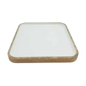 Bandeja para servir comida de diseño elegante, Color blanco, utensilios de cocina elegantes de madera Natural, bandeja para servir comida y bebida personalizada - Product Image 5