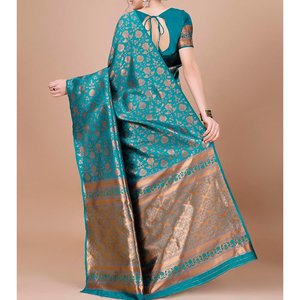 ส่าหรีปาร์ตี้ของผู้หญิงความงามที่สง่างามและเป็นธรรมชาติด้วยขอบคมที่แข็งแกร่งปราศจากการออกแบบหนัก - Product Image 3