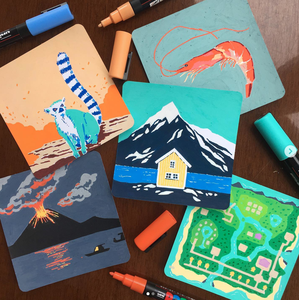 Pennarelli Uni Posca, 5M, Pennarelli Acrilici Medi, Consigliati dagli Artisti per Regali, Tessuti, Metallo, Vetro, <span class=keywords><strong>Legno</strong></span> e Tela - Product Image 6