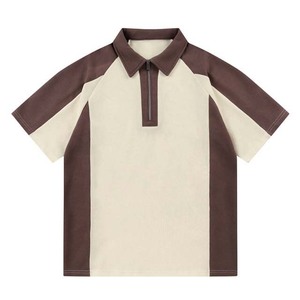 Polo de Manga Corta a Rayas para Hombre, Talla Grande, Nuevo Modelo 2026, Corte Ajustado, Cuello con Solapa y Cremallera - Product Image 1