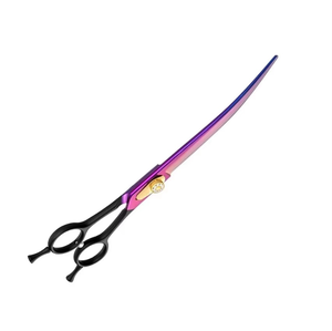 Ensemble de ciseaux de toilettage pour animaux de compagnie de haute qualité, rose, avec poignée en caoutchouc souple, design spécial, acier inoxydable, tranchant - Product Image 5