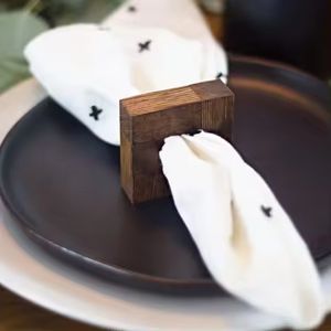 Accent luxe rond de serviette de table fait à la main carré rond de serviette en bois pour mariage hôtel et ustensiles de cuisine centre de table - Product Image 5