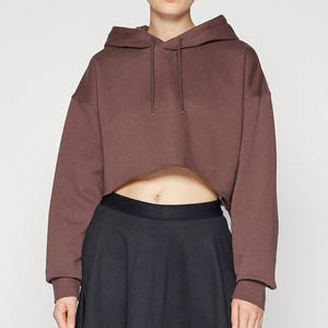 Haute qualité chaud haut court vêtements décontractés entraînement vêtements de sport sweats à capuche à manches longues pull recadrée à capuche pour les femmes - Product Image 1