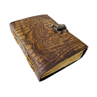 Carnet de voyage vintage en cuir gaufré crocodile A5, 200 pages vierges non lignées, fait main en cuir véritable, cadeau pour la fête des pères
