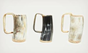 BEER NORSE HALDE BUFFALO HORN VIKING BOIRE Corne Tasse Nouveau Design pour Bière et Café Tasse à Corne à Boire Naturelle - Product Image 6