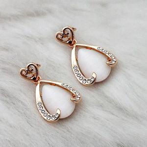 Kriaa Gold-Plated <b>Resin</b> <b>Stone</b> Dangle Earrings Number-Shaped Religious Style with Pearl Diamond Zircon 1313622A - Product Image 1