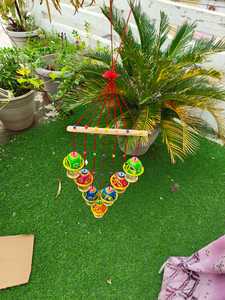 Campana redonda Multicolor de Rajasthani, carillón de viento para interior y exterior, colgante de pared, decoración de jardín, Patio, atrapasol, regalo de cumpleaños de inauguración - Product Image 4