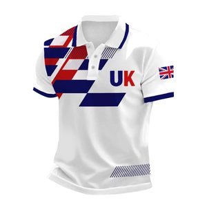 Polo estampado para hombre, Polo de poliéster y algodón de talla grande para hombre - Product Image 2