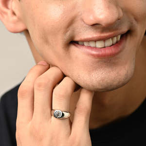 NOVAMART Fine Boho Men's Geometric Oval Cut 925 Sterling <b>Silver</b> <b>Statement</b> <b>Ring</b>-Fine Jewelry Wholesale Export - Product Image 4