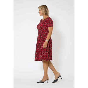 Abito Midi Leota da Donna in Jersey Viola con Stampa Floreale Brittany, Modello Svasato e Vestibilità Aderente - Vita Naturale - Product Image 3