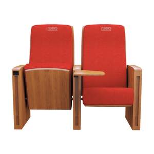 Système de chaises fixes pour auditorium avec support ergonomique du dos et mécanisme d'assise pliable - Product Image 1