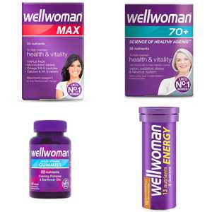 Wellwoman <span class=keywords><strong>Max</strong></span> Omega 3 6 9 canxi <span class=keywords><strong>vit</strong></span> D 84S sức khỏe & sức sống 70 30S Gummies 60 năng lượng cam máy tính bảng 10 - Product Image 1