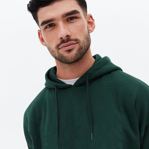 Jersey de lana 100% de algodón de alta calidad para hombre, Sudadera con capucha de invierno de peso pesado personalizada con patrón sólido, venta al por mayor térmica con OEM - Product Image 3