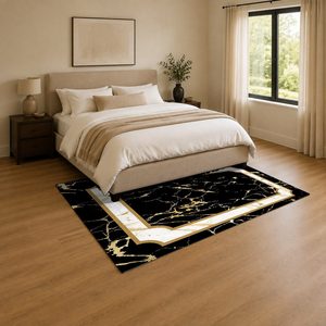 <b>RUGS</b> DEPOT LXDP-0505 Wholesale Black Charcoal Contemporary Geometric Digital Printed Machine Washable Chenille Area <b>Rug</b> <b>Non</b> <b>Slip</b> - Product Image 3