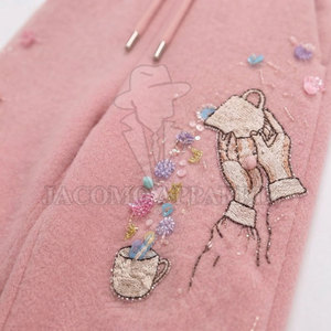 Factory Made High GSM Fleece Distressed Embroidery <b>Tracksuit</b> With Custom Zip Detailed <b>Stitch</b> Work Casual Collection - Product Image 6