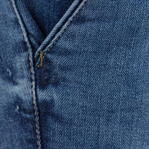 Pantalones vaqueros rectos ajustados de tiro medio para hombre, 100% algodón, cómodos, informales, ligeros, de tela de lona alta, teñidos lisos - Product Image 5