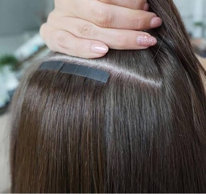 Extensions de cheveux Remy brésiliens à vague droite de 8 pouces Cheveux de temple bruts non transformés en style de bande douce d'Inde - Product Image 3