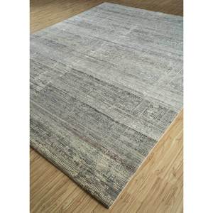 Alfombra Afgana de Lana Anudada a Mano en Gris Viscaya y Negro con Patrón Geométrico para Sala de Estar-Enm-3101(Cs-01) - Product Image 2