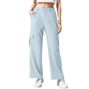 Relaxed Fit Streetwear Design Cotton Cargo Pants Women Side Utility Pockets Custom Design Casual Wear Women's Pants & <b>Trousers</b> - Product Image 4