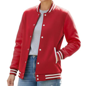 Veste de baseball pour femmes de style vintage en vente chaude, couleur unie, respirante et confortable, veste de baseball pour femmes - Product Image 1