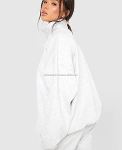 เสื้อสเวตเตอร์คอกลมแขนยาวสำหรับผู้หญิงเสื้อสเวตเชิ้ตผ้าฝ้ายระบายอากาศแบบสวมหัวแขนยาวออกแบบได้ตามต้องการ - Product Image 2