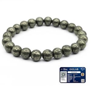 ได้รับการรับรอง pyrite 8มม. หิน Mala สร้อยคอ108ลูกปัด Jaap Mala สำหรับการรักษา reiki และคริสตัลหินบำบัด (สีทอง) - Product Image 2