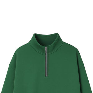 Sweat à capuche en molleton de coton à demi-zip pour femme, personnalisé, à manches longues, délavé à l'acide, streetwear, écologique, avec poche - Haute qualité - Product Image 3