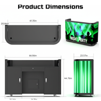Écran LED flexible MWE P2.5 pour cabine DJ, comptoir de réception, contrôle par application, haute luminosité, mobile, roulettes verrouillables, contenu facilement modifiable