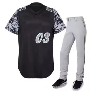Ensemble de maillots de baseball et softball populaires pour hommes Nom de l'équipe Logo personnalisé Uniforme à séchage rapide respirant en polyester 100% de haute qualité - Product Image 5