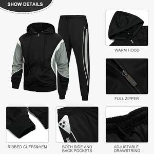 Chándales de algodón 100% elegantes y cálidos para hombre para cuello con capucha de invierno con función de maternidad patrón sólido uso diario - Product Image 4