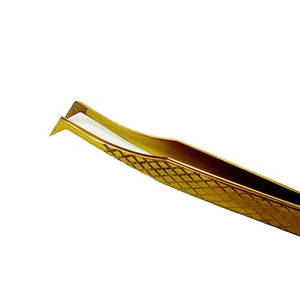 Pinzas de pestañas de longitud regular hechas con material de acero inoxidable Pinzas de pestañas con logotipo completamente personalizadas - Product Image 4