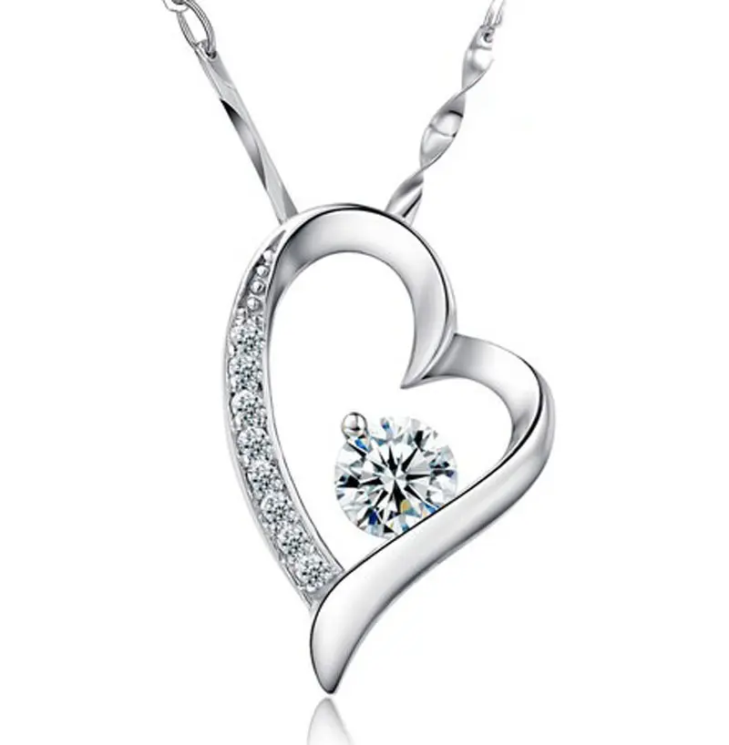 2023 925 Sterling Silver Necklace Lover Coração Pingente Colar para menina mulher valentine presente