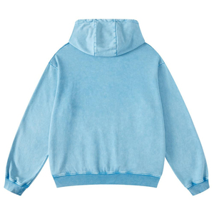 Sudadera con capucha lavada con ácido para hombre hecha a medida al por mayor con impresión de logotipo de diseño personalizado sudaderas con capucha lavadas con ácido transpirables de secado rápido para hombre - Product Image 2