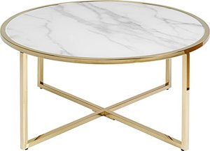 โต๊ะกาแฟหินอ่อนลายดอกไม้สำหรับห้องนั่งเล่นสีทองหรูหราโต๊ะกลาง - Product Image 4