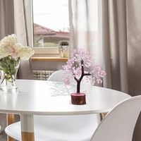 Arbre en quartz rose naturel fait main, pierres de guérison, 300 perles, cristal, bonsaï, amour spirituel, décoration intérieure, cadeaux Feng Shui, vente en gros