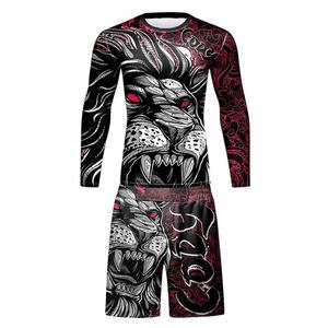 Camiseta de compresión Conjunto de pantalones cortos Rashguard Jiu jitsu Camisas y pantalones cortos Ropa Fitness Bjj Boxeo Trajes deportivos - Product Image 5