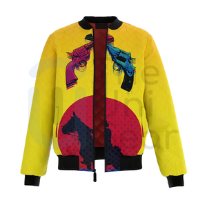 Vente en gros Nouveau blouson aviateur à la mode pour hommes et femmes Veste d'hiver imprimée à col montant pour hommes et femmes - Product Image 1