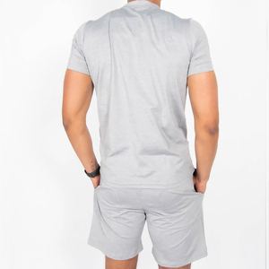 Offre Spéciale personnalisé Fitness hommes Shorts ensemble respirant été surdimensionné t-shirt séchage rapide thermique plaine blanc survêtement court pour hommes - Product Image 2