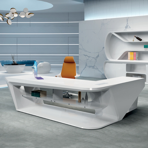 Escritorio Ejecutivo Inteligente con Altura Ajustable Eléctrica, Moderno, Blanco, en Forma de L, con Carga Inalámbrica Integrada - Product Image 3
